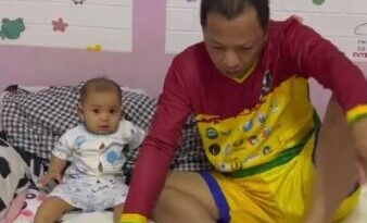 โซเชียลถูกใจแห่แชร์คลิปวิดีโอพ่อสอนลูกสาววัย 8 เดือน คลาน