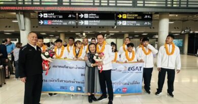 เมื่อวันที่ 1 พฤศจิกายน 2568 ที่สนามบินสุวรรณภูมิ นายสุวัตร หลวงตระกูล ผู้อำนวยการฝ่ายวิทยาศาสตร์การกีฬา และ นายเกียรติกร สุภาภรณ์ ผู้อำนวยการกองพัฒนากีฬาเป็นเลิศ การกีฬาแห่งประเทศไทย พร้อมด้วยคณะกรรมการบริหารสมาคมกีฬายกน้ำหนักสมัครเล่นแห่งประเทศไทย ประกอบด้วย นาวาเอกเพชรเกษม รตาภรณ์ รองเลขาธิการและนายทะเบียน, นางสาวปัทมา ลำเต็ม และนางสาวสุนันทา เทียมเพ็ชร ที่ปรึกษาฯ ให้การต้อนรับคณะเจ้าหน้าที่และนักกีฬายกน้ำหนักทีมชาติไทย ชุดเข้าร่วมการแข่งขันมหกรรมเอเชี่ยนยูธเกมส์ 2025 ที่เดินทางกลับจากประเทศบาห์เรน โดยทีมจอมพลังไทยชุดนี้คว้าได้ 1 เหรียญเงิน จาก กนิษฐา แซ่ตั๊ง ท่าสแนทช์ รุ่น 58 กิโลกรัมหญิง